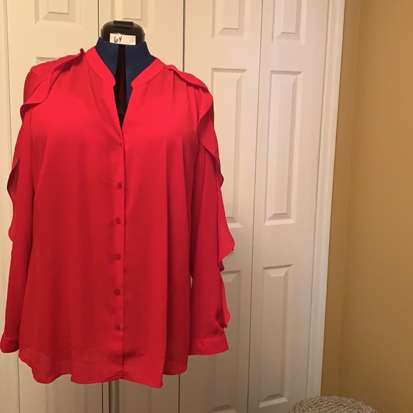 3X PRETTY RED blouse!! - Picture 2 of 6